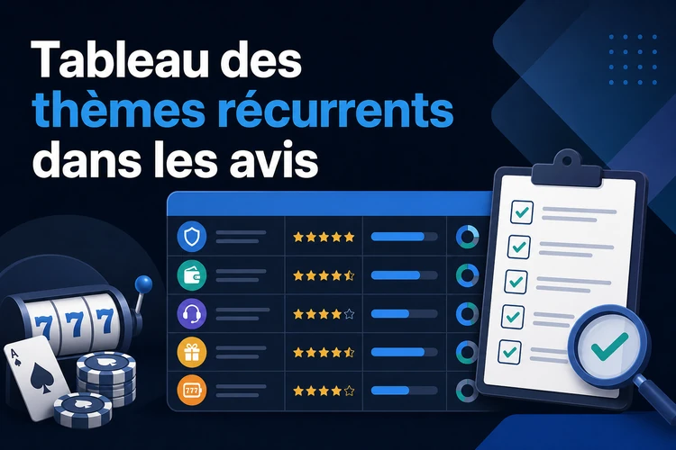 Tableau des thèmes récurrents dans les avis